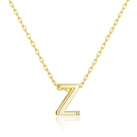 Gold Plated Initial Necklace Letter Z Created with Zircondia® Crystals