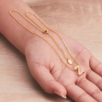 Gold Plated Initial Necklace Letter Z Created with Zircondia® Crystals