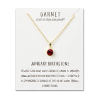 Gold Plated January (Garnet) Birthstone Necklace Created with Zircondia® Crystals