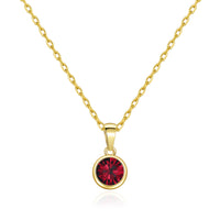 Gold Plated January (Garnet) Birthstone Necklace Created with Zircondia® Crystals