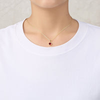 Gold Plated January (Garnet) Birthstone Necklace & Earrings Set Created with Zircondia® Crystals