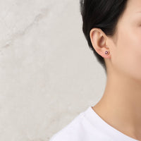 Gold Plated July (Ruby) Birthstone Earrings Created with Zircondia® Crystals