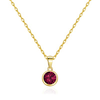 Gold Plated July (Ruby) Birthstone Necklace Created with Zircondia® Crystals