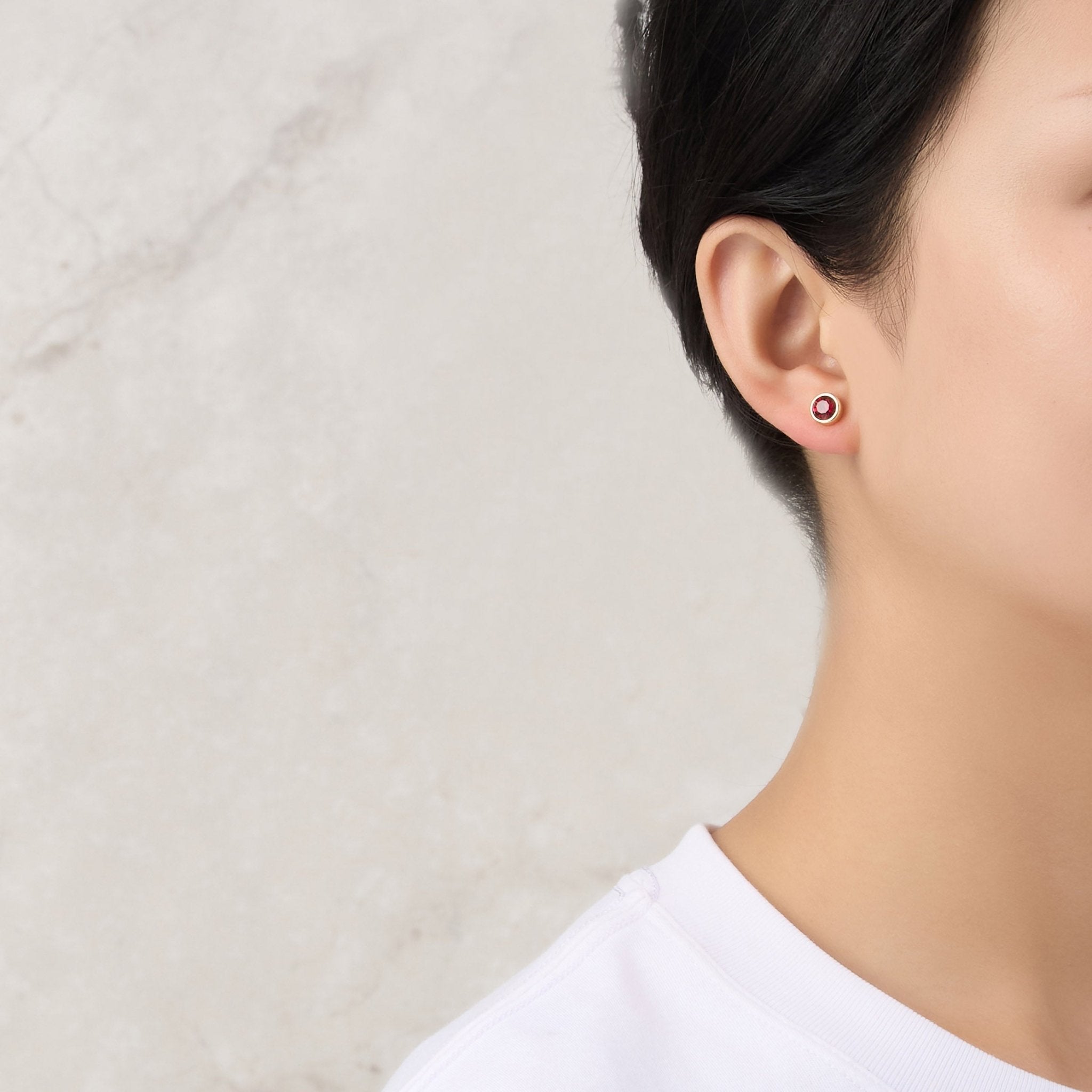 Gold Plated July (Ruby) Birthstone Necklace & Earrings Set Created with Zircondia® Crystals