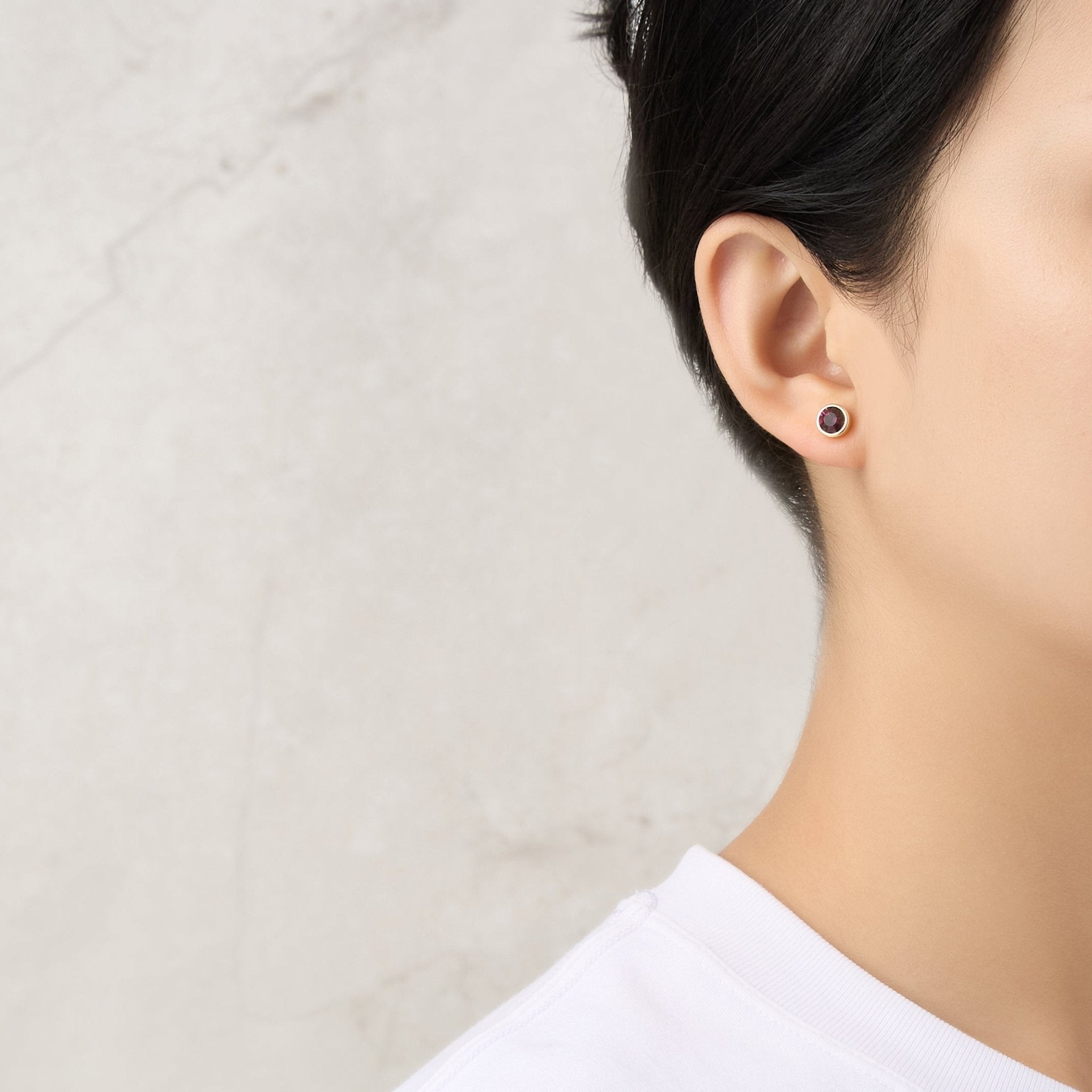 Gold Plated June (Alexandrite) Birthstone Earrings Created with Zircondia® Crystals