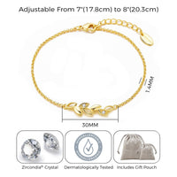Gold Plated Leaf Chain Bracelet Created with Zircondia® Crystals