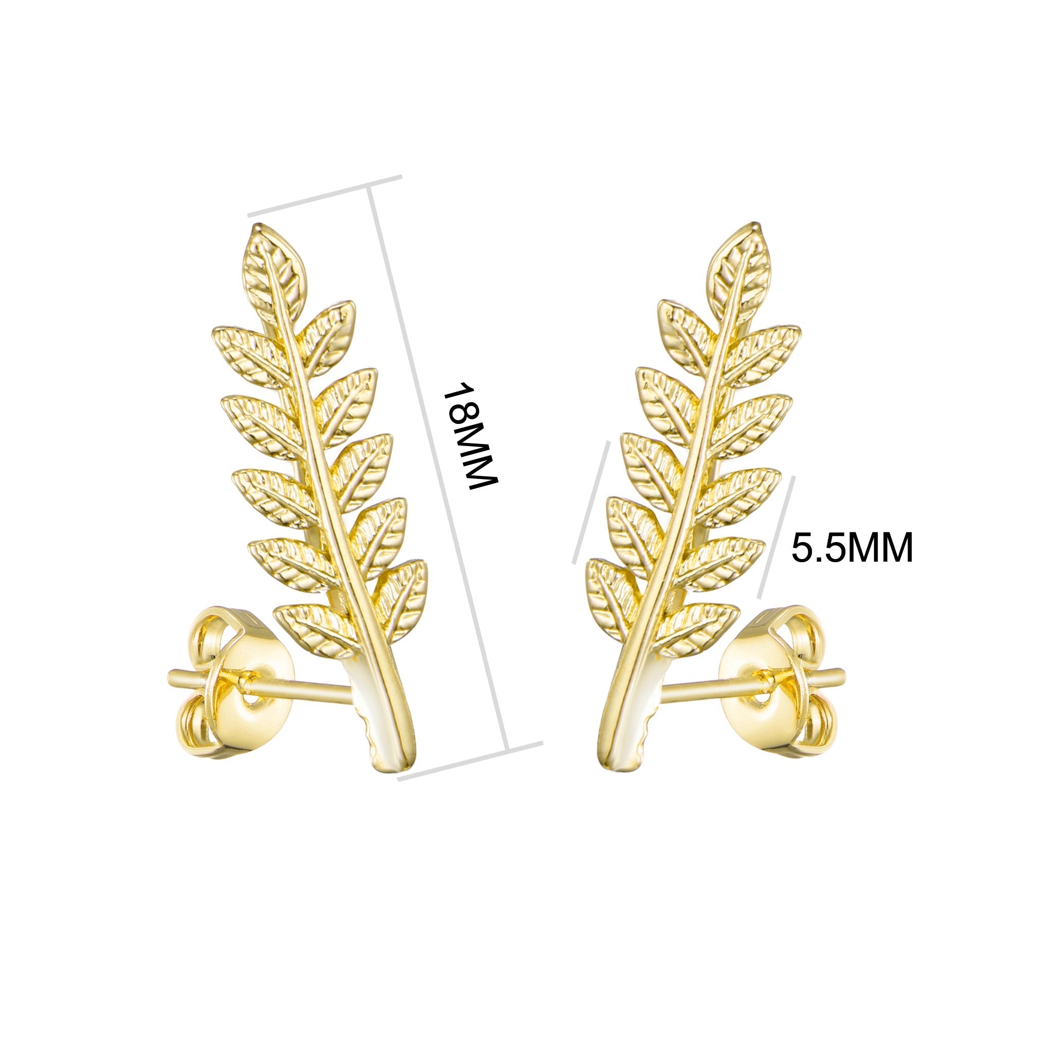Gold Plated Leaf Earrings