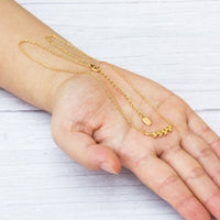 Gold Plated Leaf Necklace Created with Zircondia® Crystals