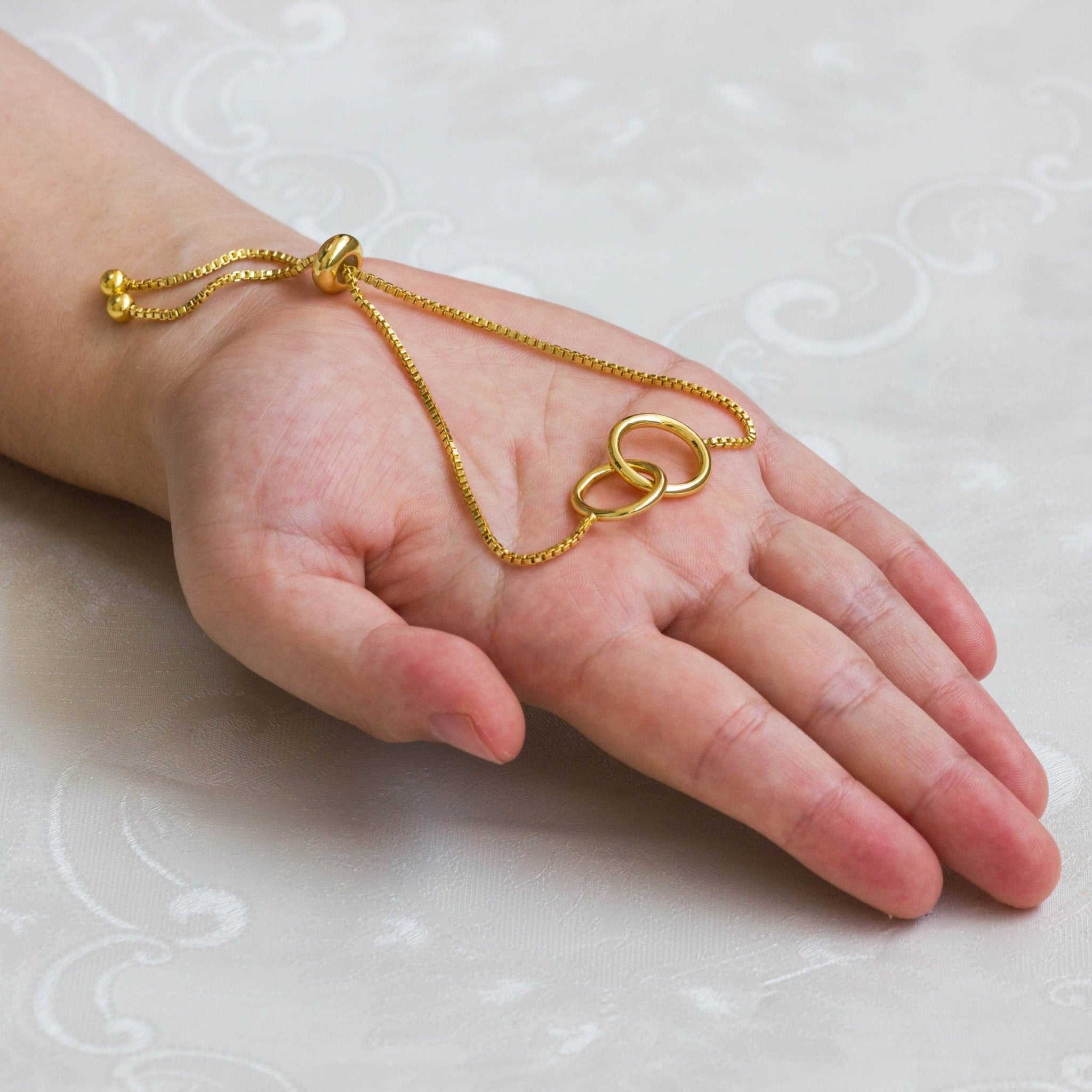 Gold Plated Link Friendship Bracelet Created with Zircondia® Crystals