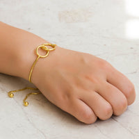 Gold Plated Link Friendship Bracelet Created with Zircondia® Crystals