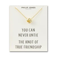 Gold Plated Love Knot Necklace with Quote Card