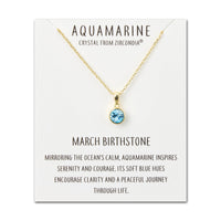 Gold Plated March (Aquamarine) Birthstone Necklace Created with Zircondia® Crystals
