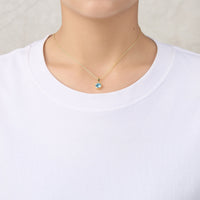 Gold Plated March (Aquamarine) Birthstone Necklace & Earrings Set Created with Zircondia® Crystals