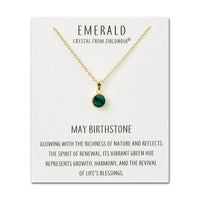 Gold Plated May (Emerald) Birthstone Necklace Created with Zircondia® Crystals