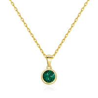 Gold Plated May (Emerald) Birthstone Necklace Created with Zircondia® Crystals