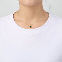 Gold Plated May (Emerald) Birthstone Necklace Created with Zircondia® Crystals