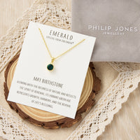Gold Plated May (Emerald) Birthstone Necklace Created with Zircondia® Crystals