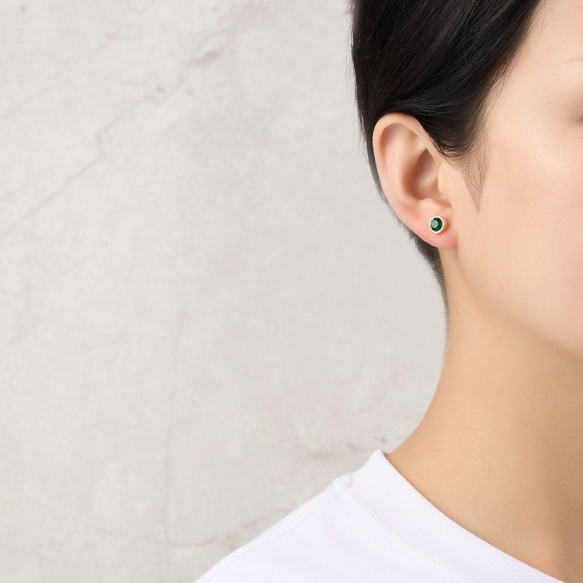 Gold Plated May (Emerald) Birthstone Necklace & Earrings Set Created with Zircondia® Crystals