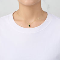 Gold Plated May (Emerald) Birthstone Necklace & Earrings Set Created with Zircondia® Crystals