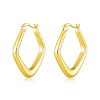 Gold Plated Medium Chunky Hoop Earrings