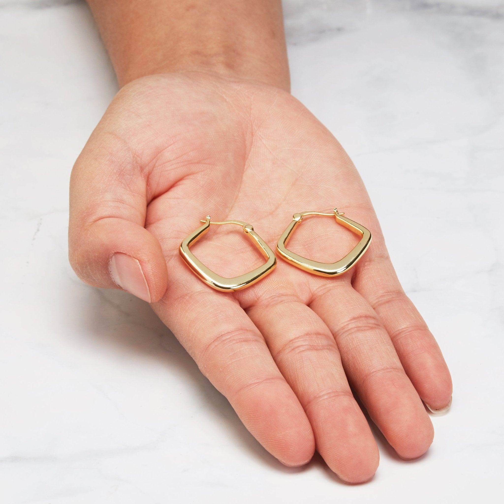Gold Plated Medium Chunky Hoop Earrings