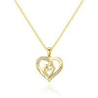 Gold Plated Mother And Child Necklace Created with Zircondia® Crystals