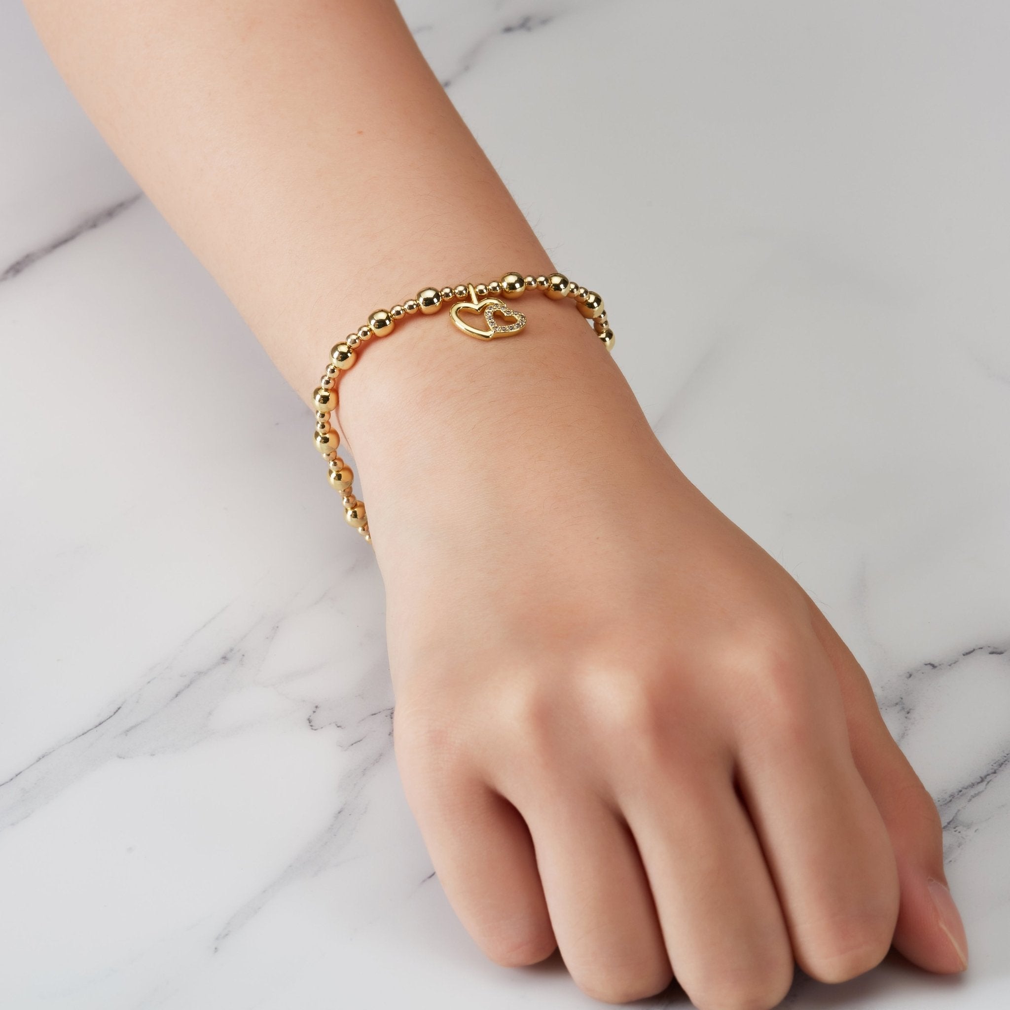 Gold Plated Mother and Daughter Quote Stretch Bracelet with Gift Box