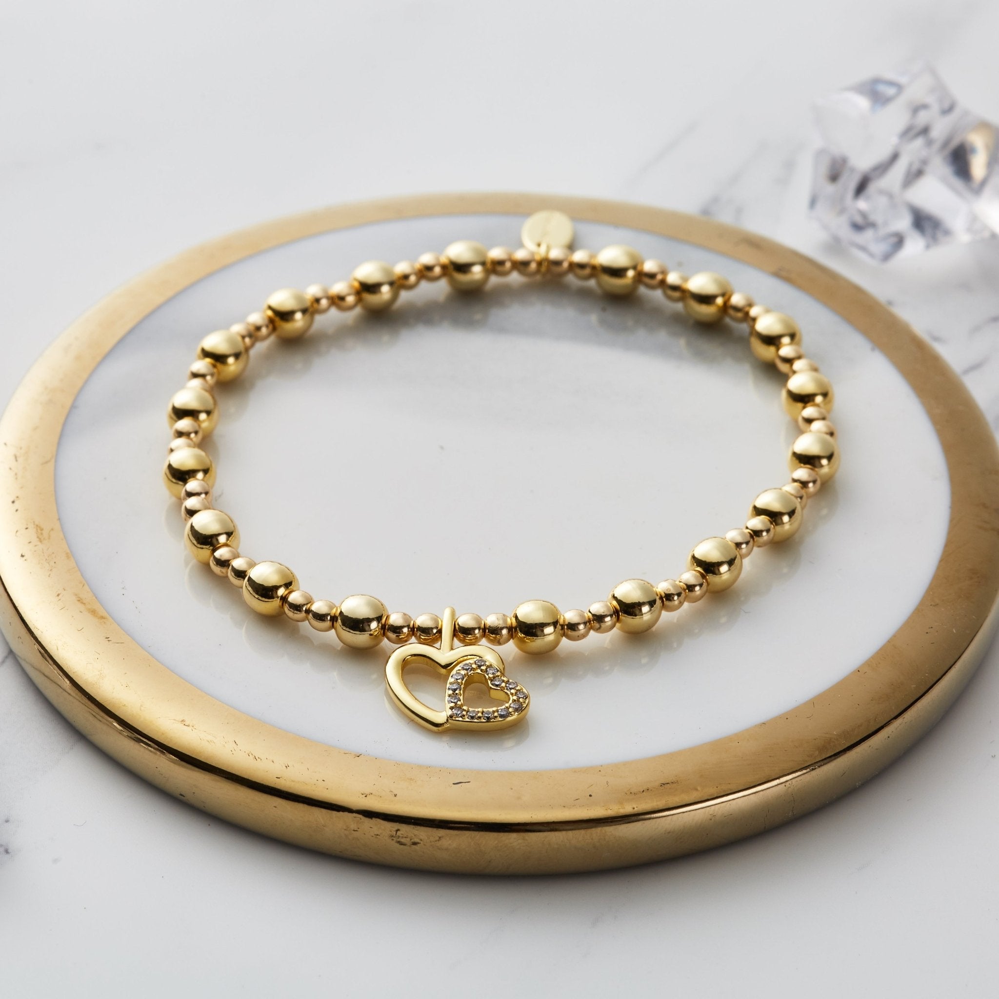 Gold Plated Mother and Daughter Quote Stretch Bracelet with Gift Box