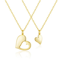 Gold Plated Big Sister Little Sister Piece of My Heart Necklace Set