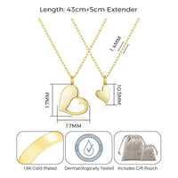 Gold Plated For Me For You Piece of My Heart Necklace Set
