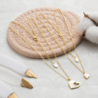 Gold Plated Mother Daughter Piece of My Heart Necklace Set