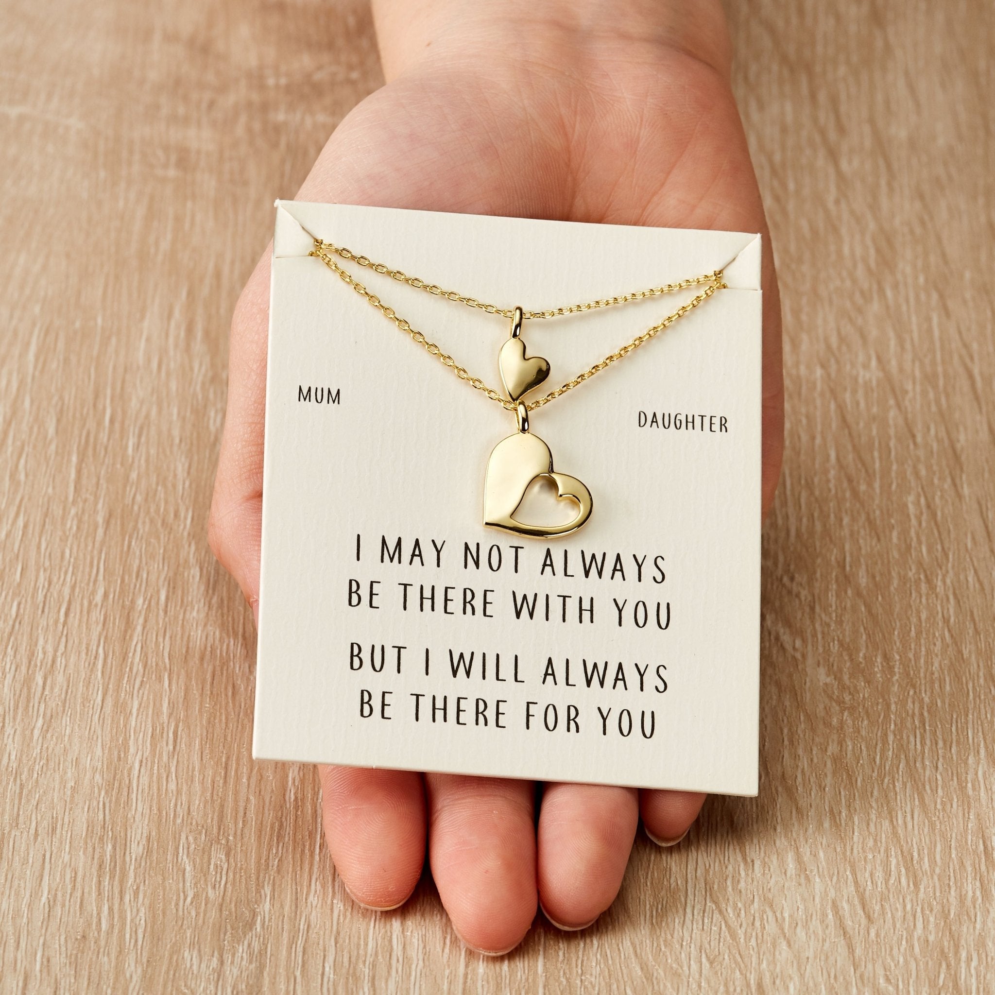 Gold Plated Mother Daughter Piece of My Heart Necklace Set