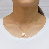 Gold Plated Mother Daughter Piece of My Heart Necklace Set