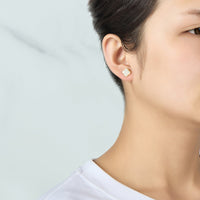 Gold Plated Mother of Pearl Gemstone Clover Earrings