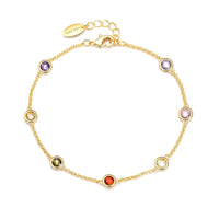 Gold Plated Multi Coloured Crystal Bracelet Created with Zircondia® Crystals