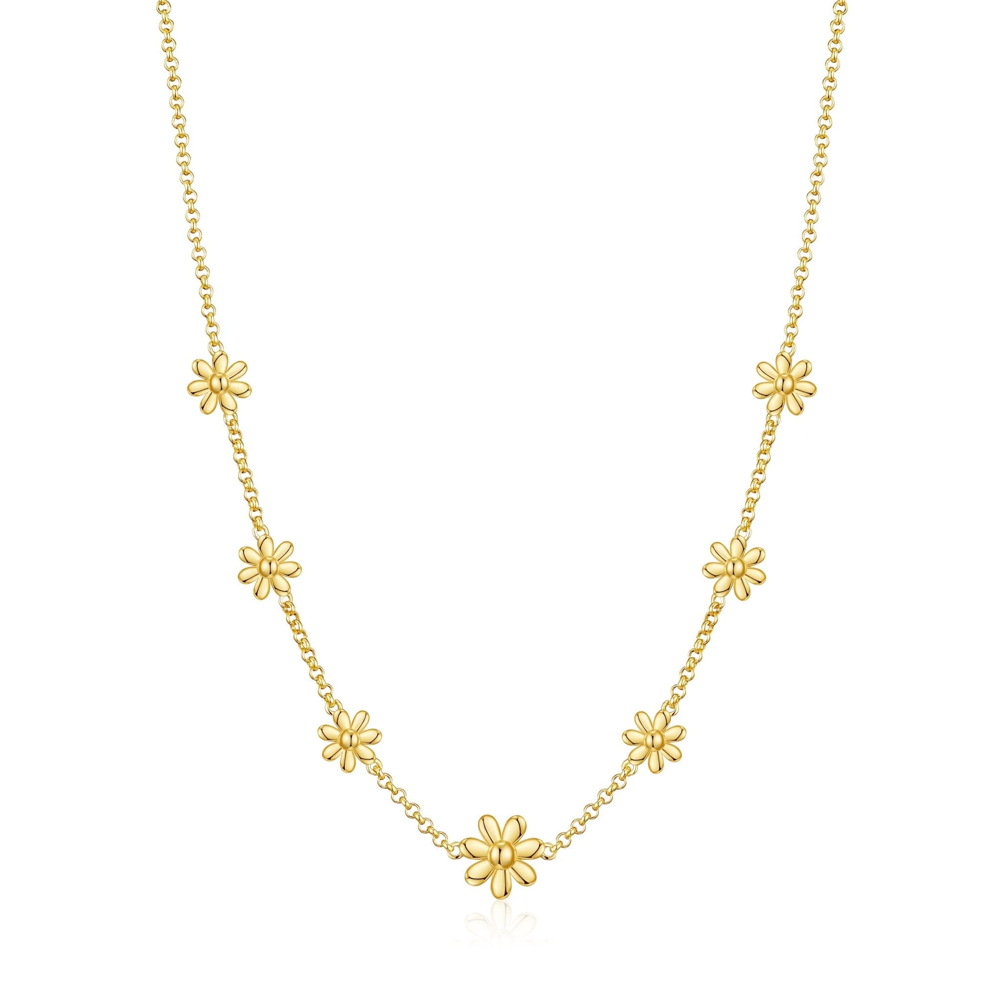 Gold Plated Multi Daisy Necklace