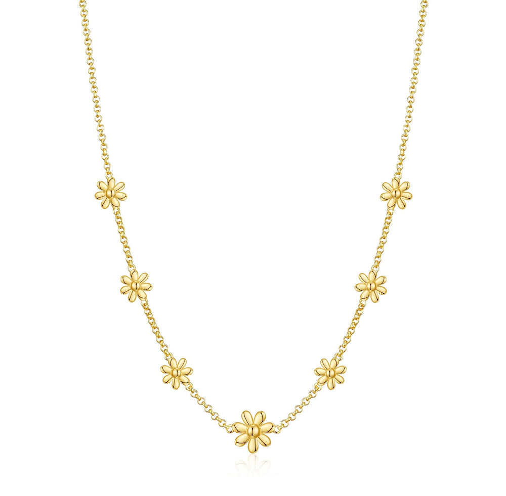 Gold Plated Multi Daisy Necklace