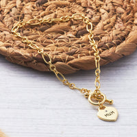 Gold Plated Mum Charm Bracelet Created with Zircondia® Crystals