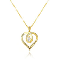 Gold Plated Mum I Love You Quote Necklace Created with Zircondia® Crystals