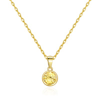 Gold Plated November (Topaz) Birthstone Necklace Created with Zircondia® Crystals