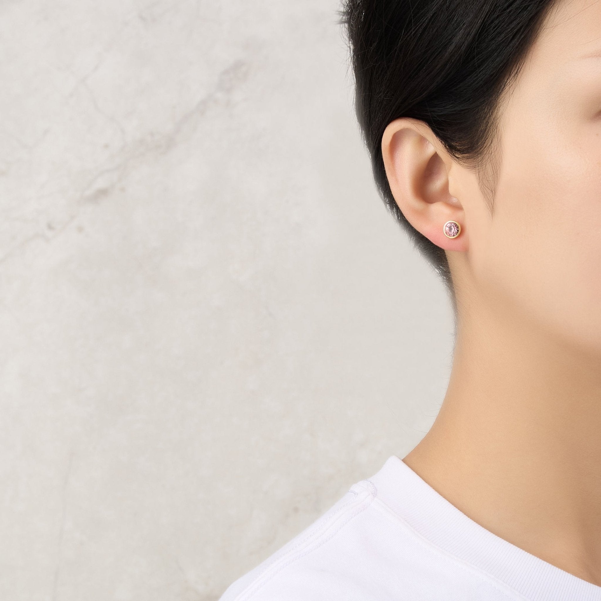 Gold Plated October (Tourmaline) Birthstone Earrings Created with Zircondia® Crystals