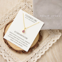 Gold Plated October (Tourmaline) Birthstone Necklace Created with Zircondia® Crystals