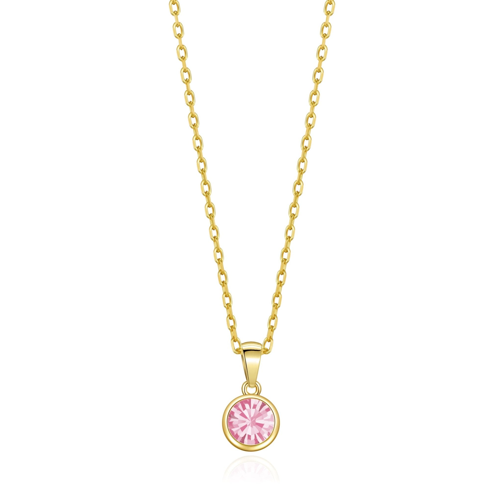 Gold Plated October (Tourmaline) Birthstone Necklace Created with Zircondia® Crystals