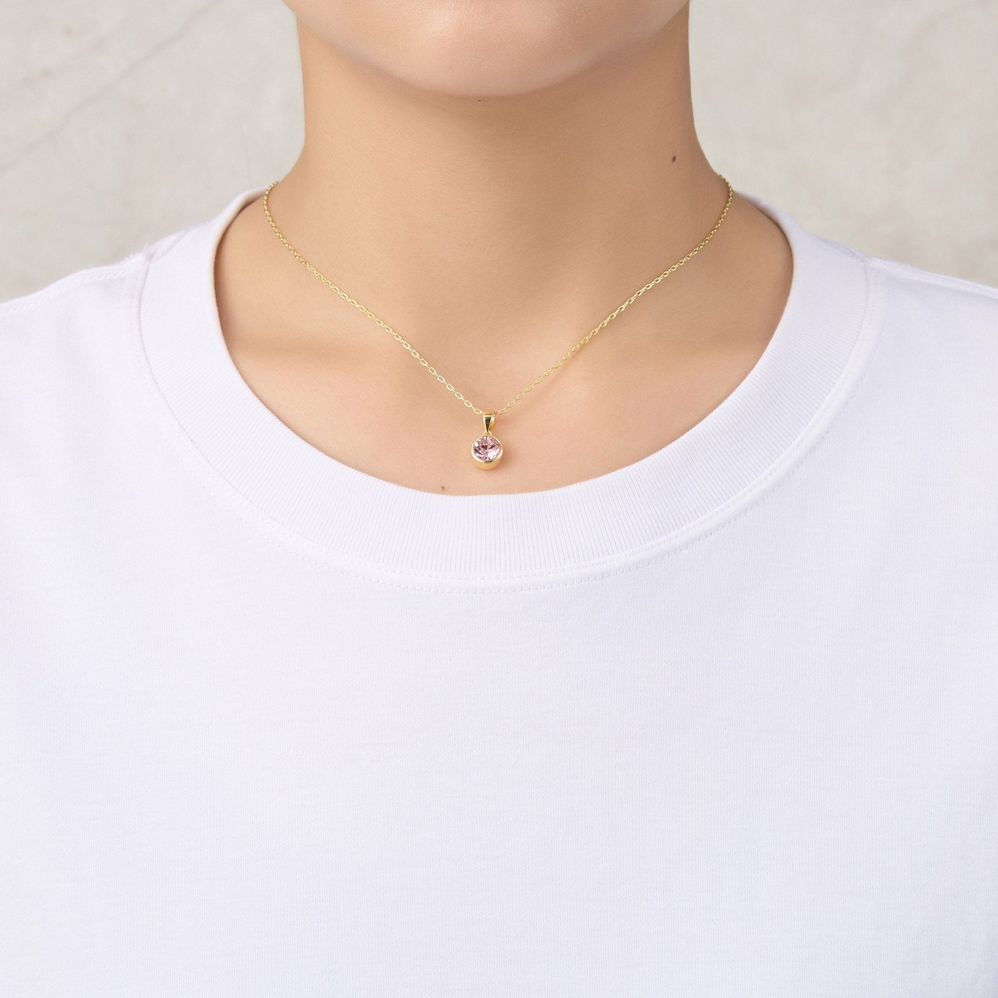 Gold Plated October (Tourmaline) Birthstone Necklace & Earrings Set Created with Zircondia® Crystals