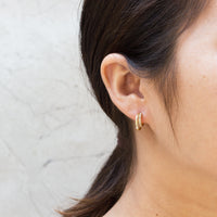 Gold Plated Open Double Hoop Earrings Created With Zircondia® Crystals