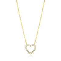 Gold Plated Open Heart Necklace Created with Zircondia® Crystals