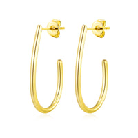 Gold Plated Oval Hoop Earrings