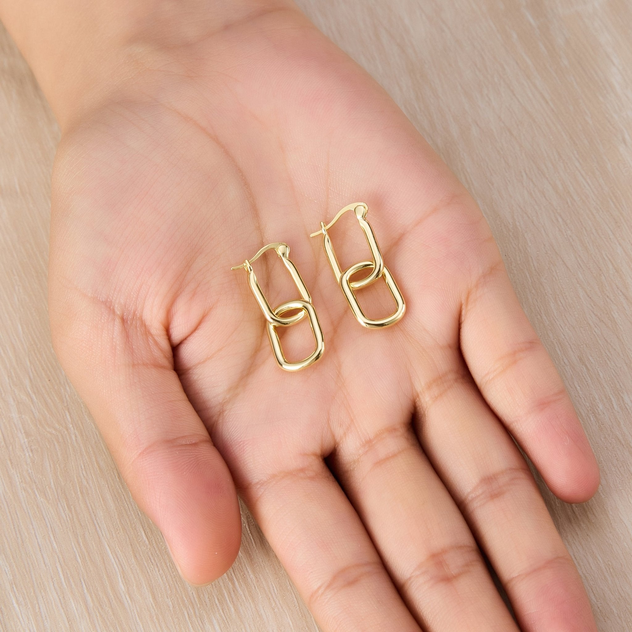 Gold Plated Paperclip Earrings