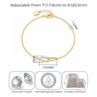 Gold Plated Paperclip Link Bracelet Created with Zircondia® Crystals