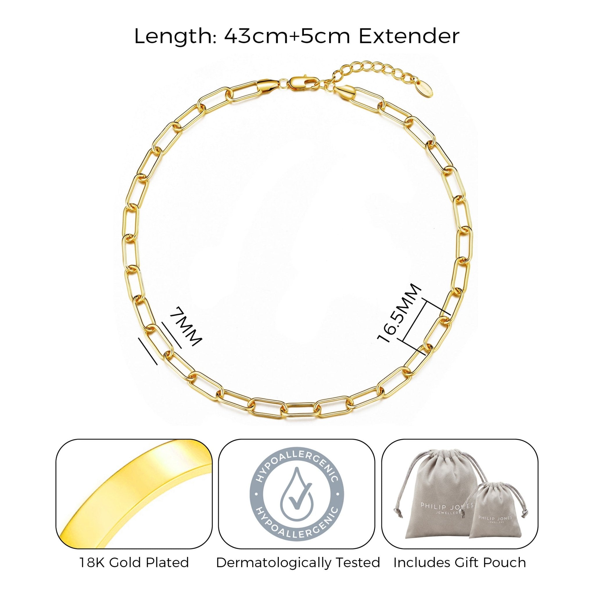 Gold Plated Paperclip Necklace